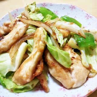 節約☆鶏ムネの回鍋肉風